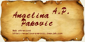 Angelina Papović vizit kartica